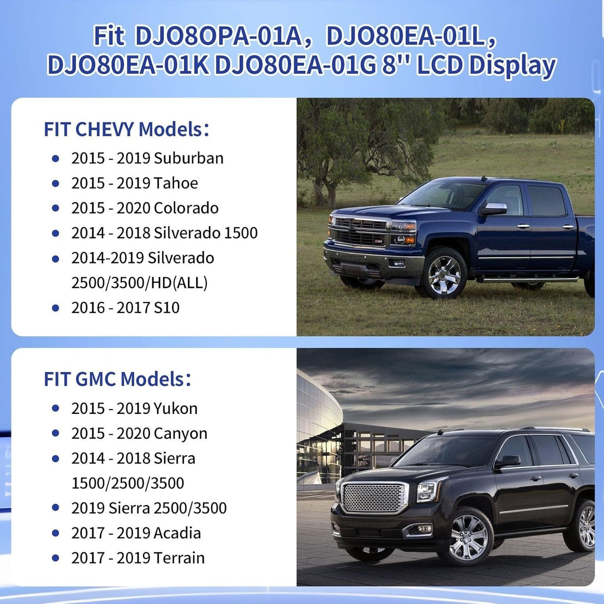 Chevy GMC 8" MyLink/IntelliLink LCD + Touchscreen Replacement – DJ080PA-01A | Upgraded Chip- Plug and Play