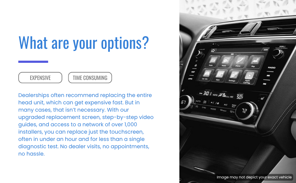 2018-2019 Outback & Legacy 8-Inch TEL/MAP Upgraded Touchscreen Digitizer Replacement – Anti-Glare, Gel-Free, Ultra-Responsive Chip