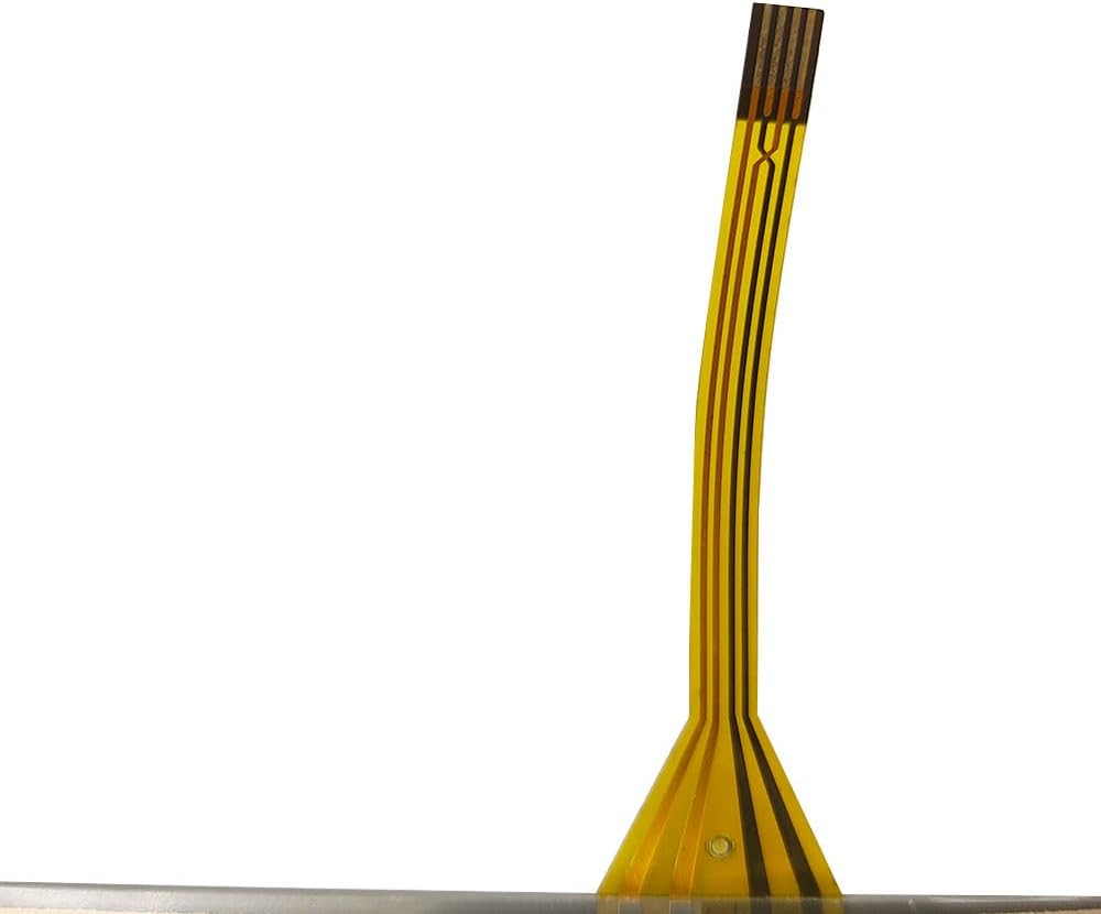 Yellow and black striped ribbon cable on a white background