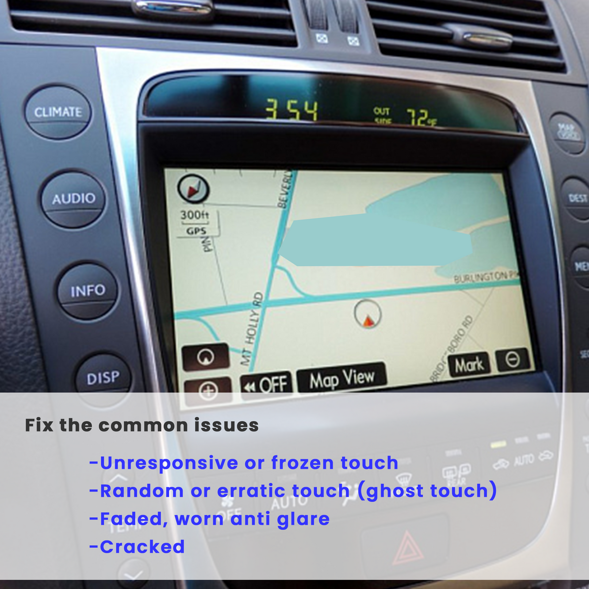 Replacement 7.3" Lexus Toyota LTA070B510F Touch Screen Digitizer GS RX IS-Cuescreens