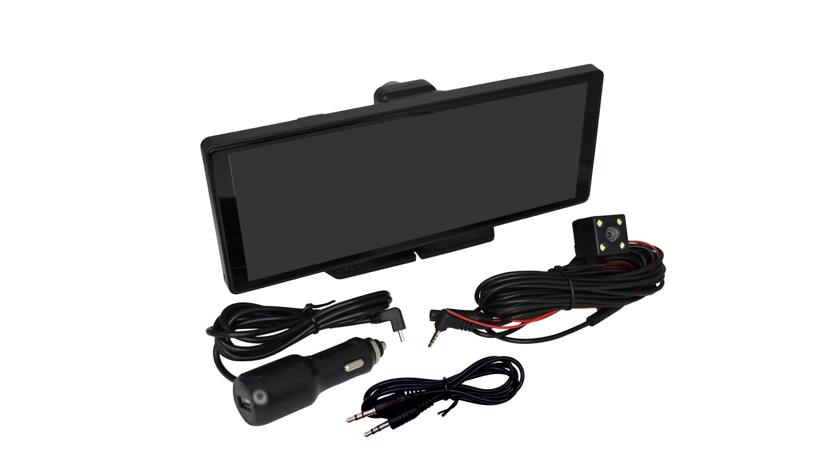 CarSync Tablet with Dashcam & Backup Camera by CueScreens — Universal 10.25″ Wireless CarPlay & Android Auto Touchscreen (Plug-and-Play 12V)
