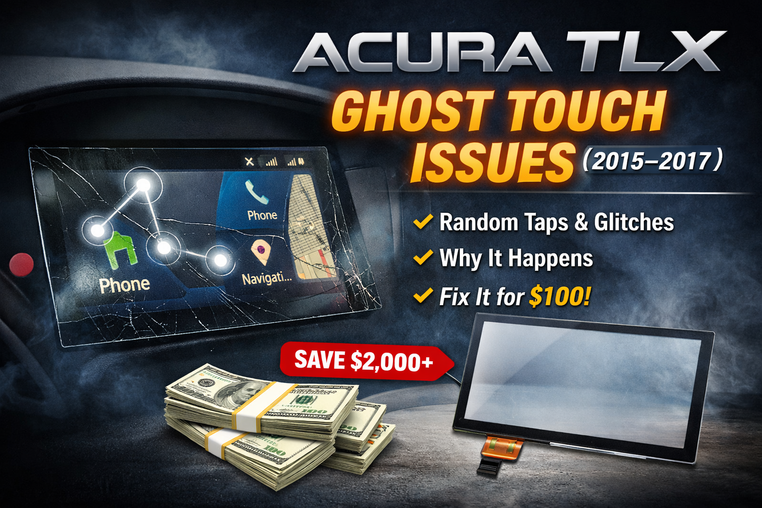 Acura TLX Ghost Touch Issues (2015–2017): Causes, Symptoms, and the $100 Fix