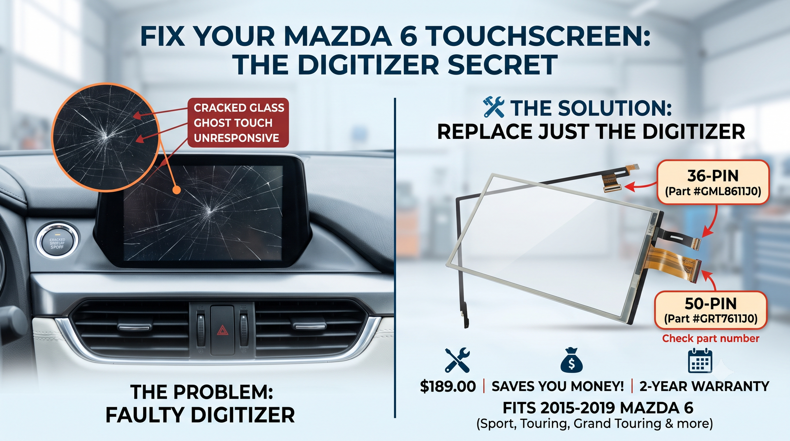Mazda 6 Touchscreen Cracked or Unresponsive? Here's What's Actually Wrong (2015–2019)