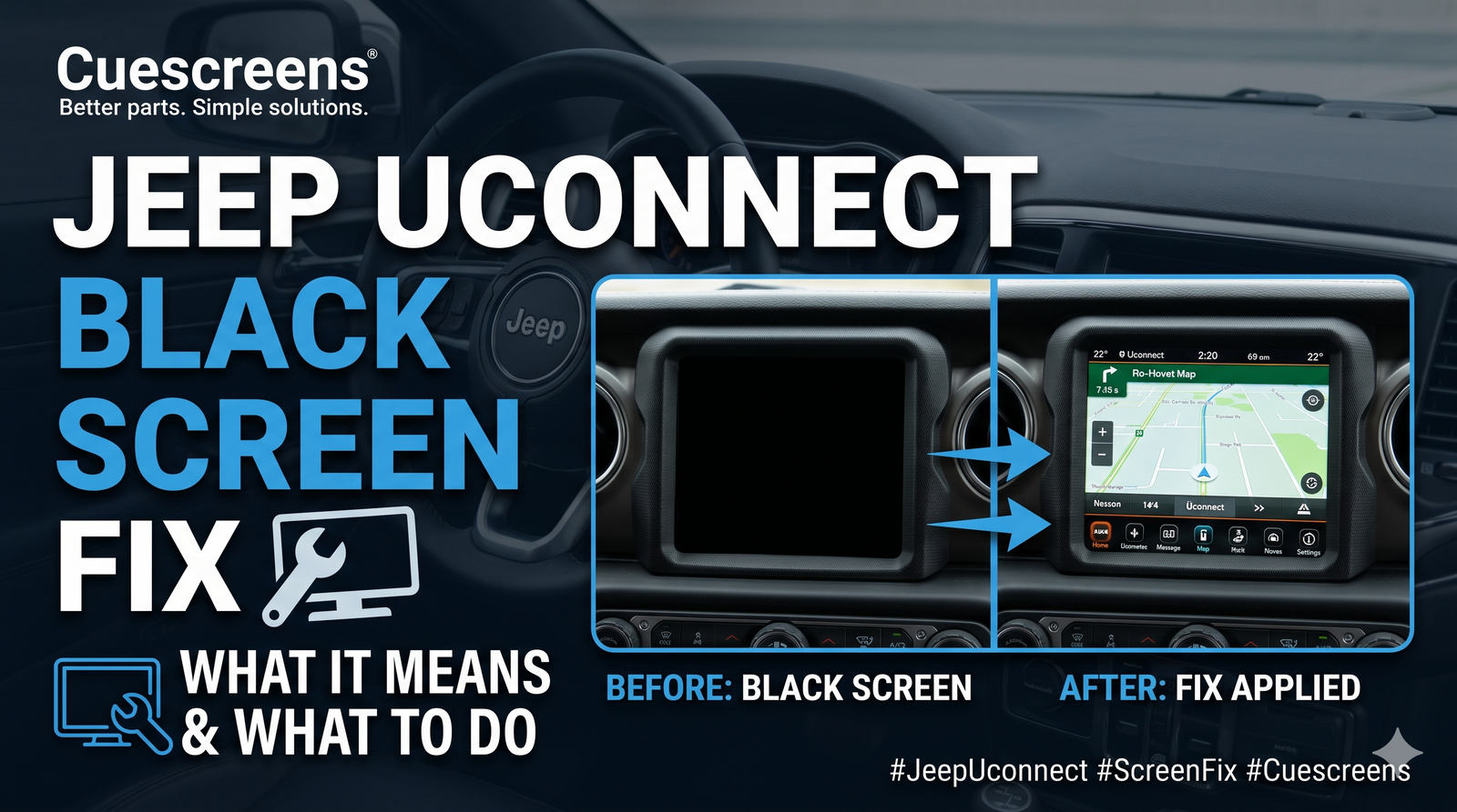 Jeep Uconnect Black Screen Fix — What It Means and What to Do