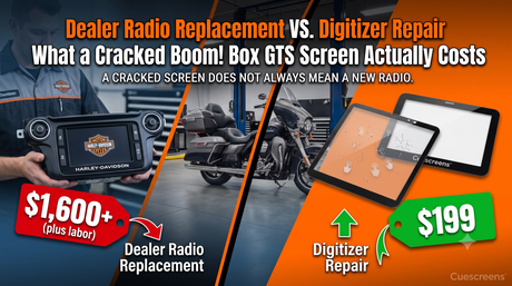 Dealer Radio Replacement vs. Digitizer Repair: What a Cracked Boom! Box GTS Screen Actually Costs