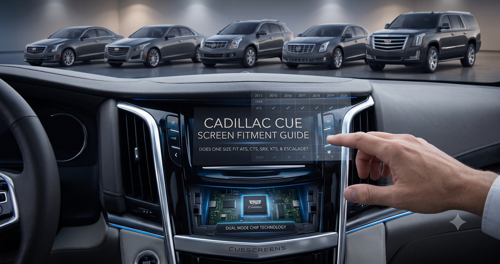 Does the Same Cadillac CUE Screen Fit the ATS, CTS, SRX, XTS, and Escalade?