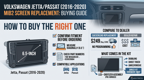 Volkswagen Jetta and Passat MIB2 Screen: How to Buy the Right Replacement (2016-2020)
