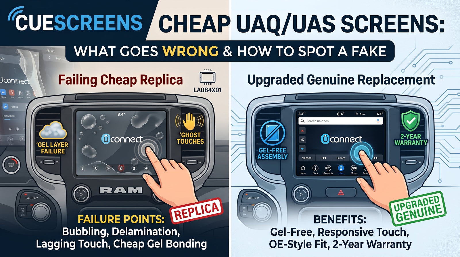 Cheap UAQ/UAS Uconnect Screens: What Goes Wrong and How to Spot One Before You Buy