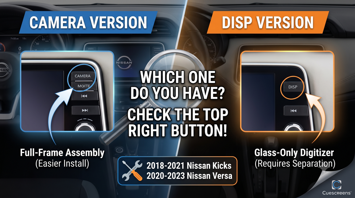 Nissan Kicks and Versa Touchscreen: CAMERA vs. DISP Version, What's the Difference?