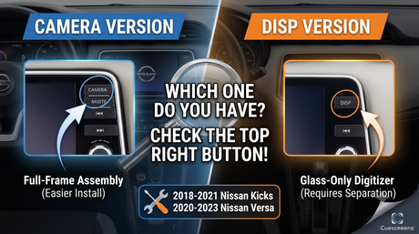 Nissan Kicks and Versa Touchscreen: CAMERA vs. DISP Version, What's the Difference?