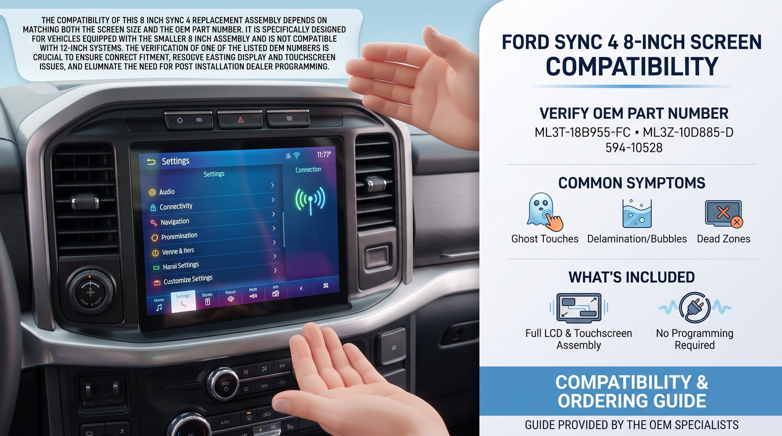Ford SYNC 4 8-Inch Screen: Compatibility and Ordering Guide