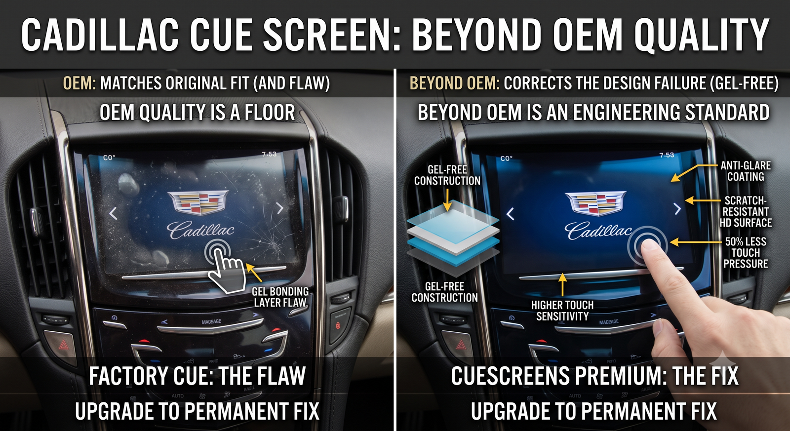 What Does "Beyond OEM Quality" Mean for an Aftermarket Cadillac CUE Screen?