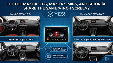 Do the Mazda CX-3, Mazda3, MX-5, and Scion iA Share the Same 7-Inch Screen?