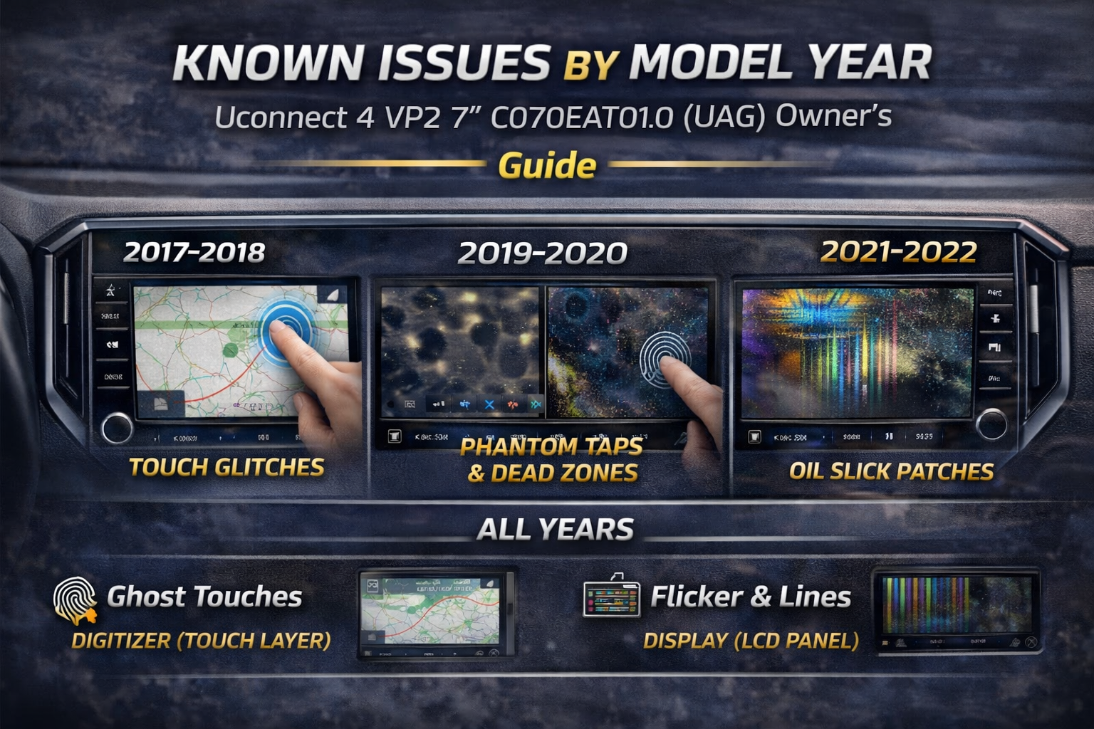Known Issues by Model Year – Uconnect 4 VP2 7" C070EAT01.0 (UAG)