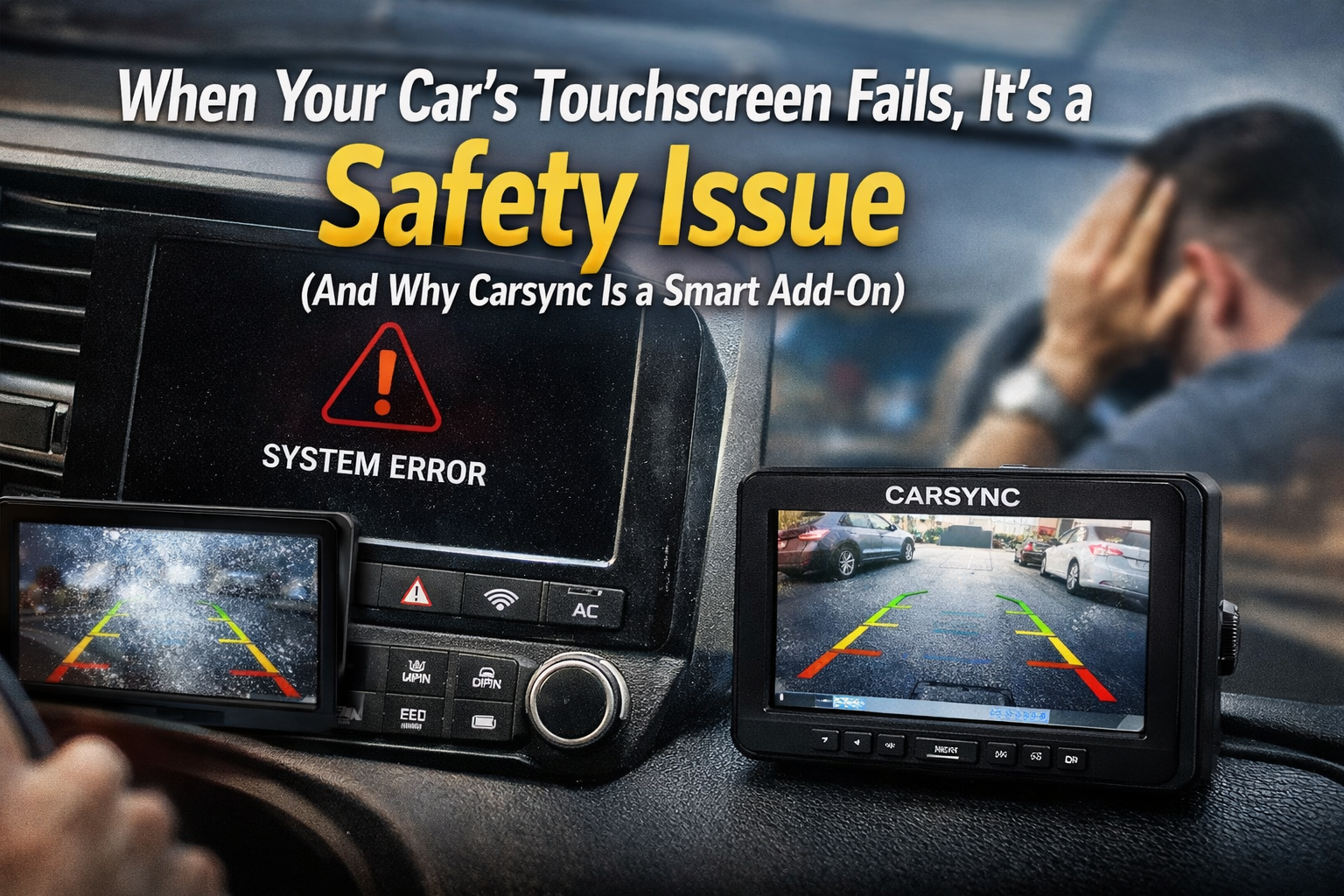 When Your Car’s Touchscreen Fails, It’s a Safety Issue (And Why Carsync Is a Smart Add-On)