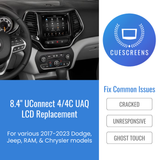 Upgraded UConnect 4/4C 8.4" Touchscreen LCD Replacement (2017+ UAQ/UAS)
