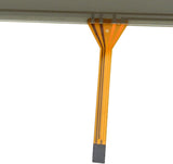 Close-up of the orange ribbon cable connector on an automotive touchscreen digitizer replacement.