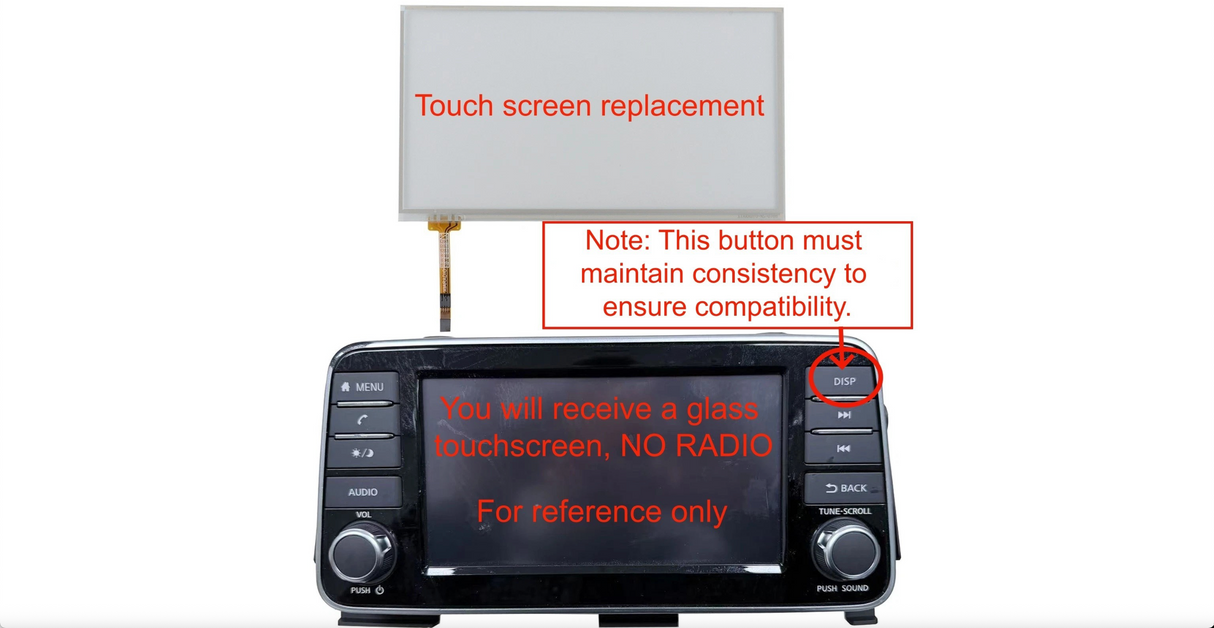 Nissan Kicks Versa 7" Touchscreen Replacement (CAMERA or DISP) | Cuescreens