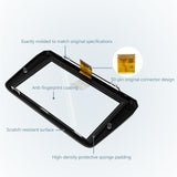 Detailed diagram of a screen protector with features labeled on a white background