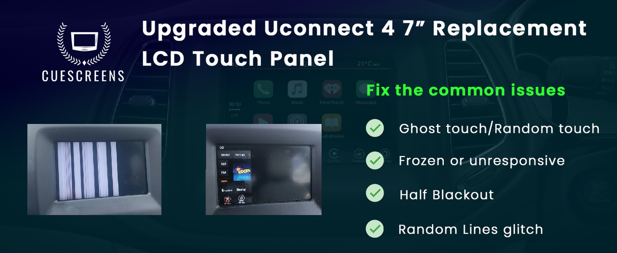 [UAM] Replacement UConnect 4/4C 7" Touch Screen LCD for Compass and Renegade-Cuescreens