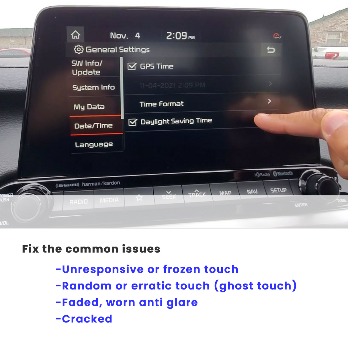 Replacement 8" LCD + Touch Screen Digitizer for 2019-2021 Kia Forte-Cuescreens