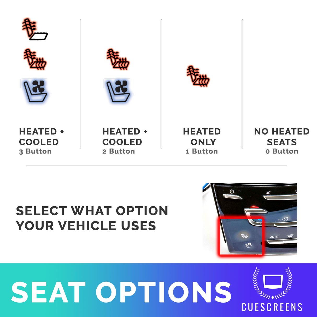 [Cuescreens] Cadillac CUE Replacement AC Control Panel Faceplate-Cuescreens