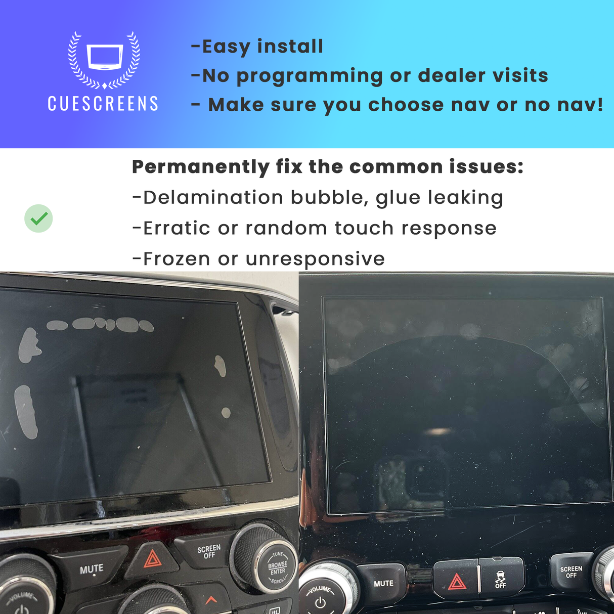 [UAG] Upgraded Replacement UConnect 4 8.4" Touch Screen LCD (No Navigation)-Cuescreens