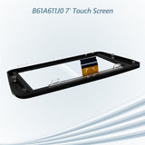 7-inch touch screen with model number B61A611J0 on a light blue background