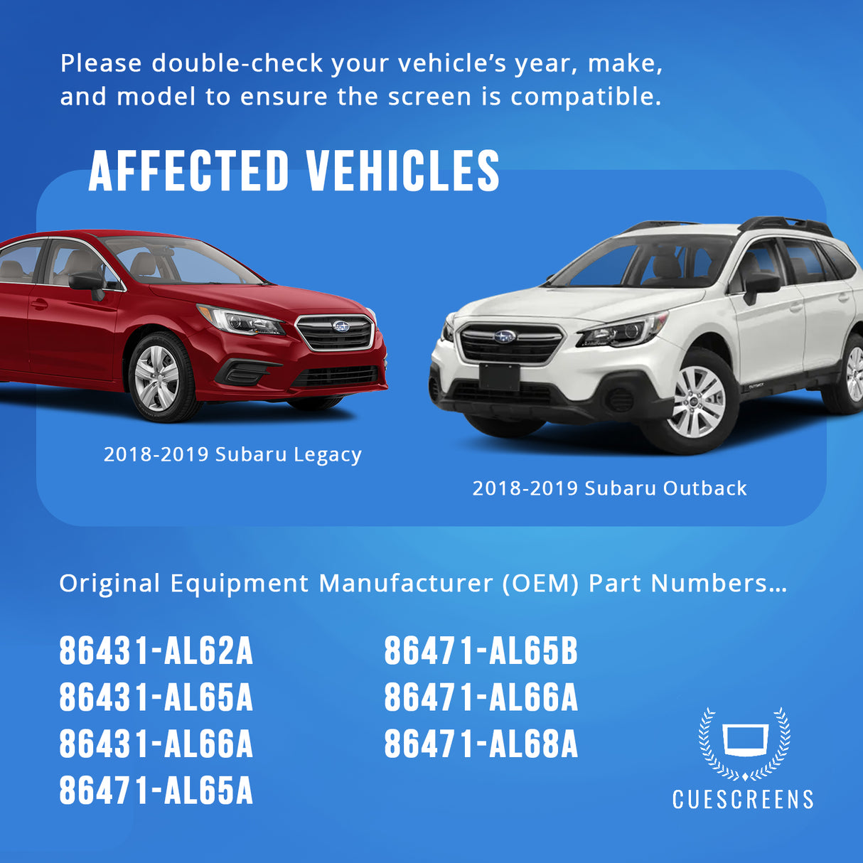 2018-2019 Outback & Legacy 8-Inch TEL/MAP Upgraded Touchscreen Digitizer Replacement – Anti-Glare, Gel-Free, Ultra-Responsive Chip