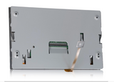Metallic component with ribbon cable connectors on a white background