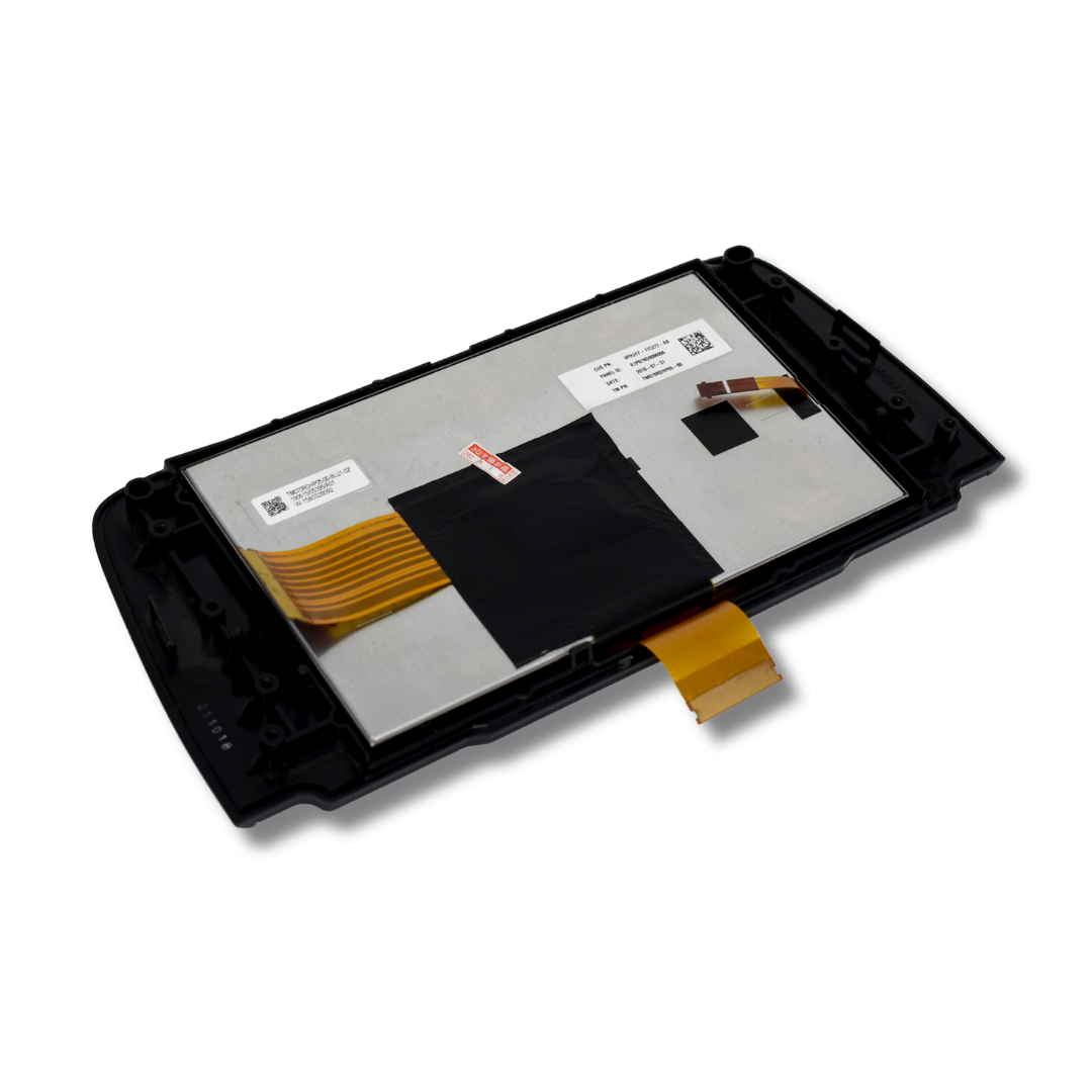 Back of a digital infotainment screen on a white background