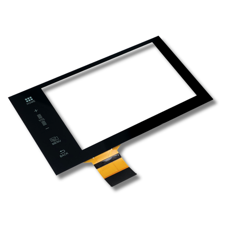 Black electronic digitizer component on a white background