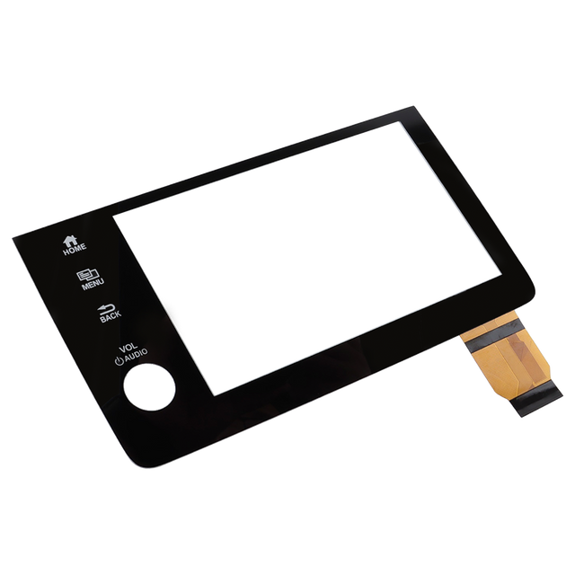 Touchscreen digitizer with hardware buttons on a white background