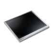 A square digital instrument panel with a black display area and a silver metallic frame, shown at an angle on a white background