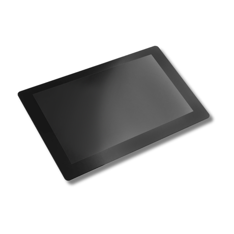 Black tablet on a white background