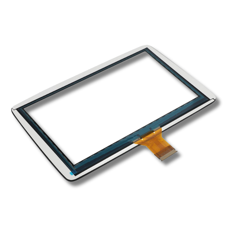 Back of touchscreen digitizer on a white background