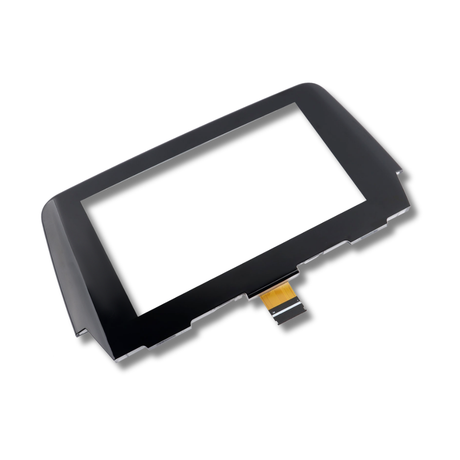 A black rectangular touch screen panel  with a small gold 36 pin connector strip at the bottom, shown on a plain white background