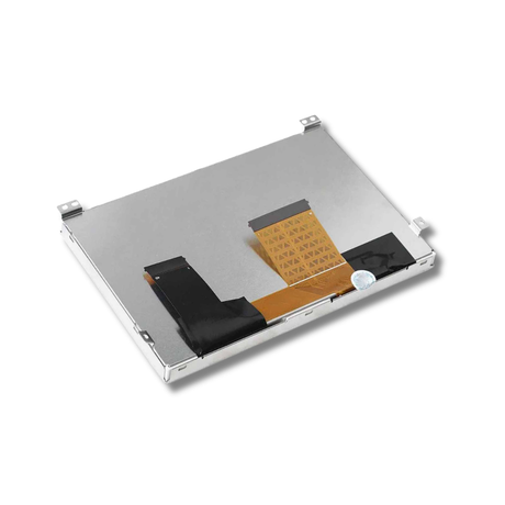 Back of infotainment screen with ribbon cable on a white background