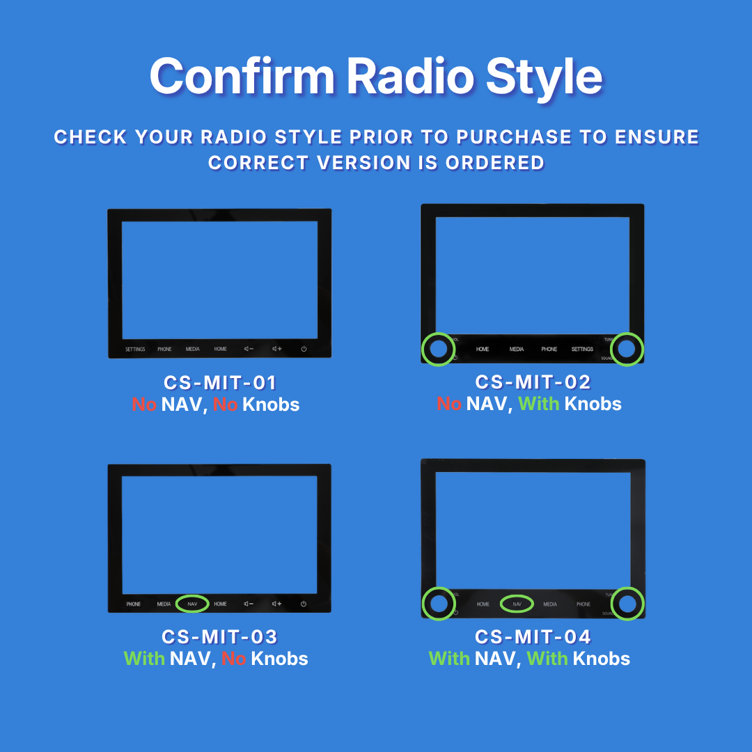 Chart showing different radio styles with labels on a blue background