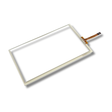 Rectangular touchscreen with a ribbon cable on a white background.