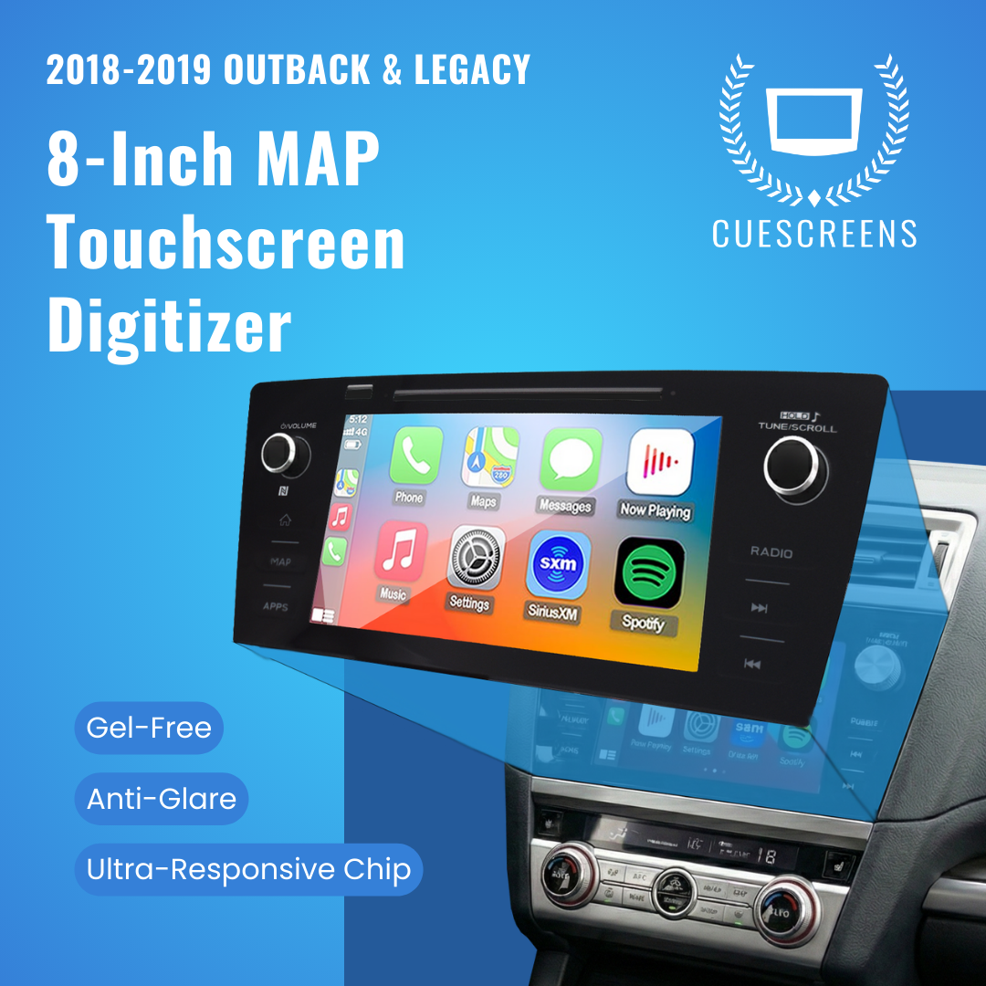 2018-2019 Outback & Legacy 8-Inch MAP Version Upgraded Touchscreen Digitizer Replacement – Anti-Glare, Gel-Free, Ultra-Responsive Chip