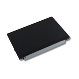 Black infotainment screen on a white background