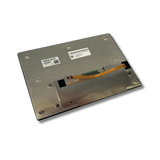 Metallic electronic component with a label on a white background