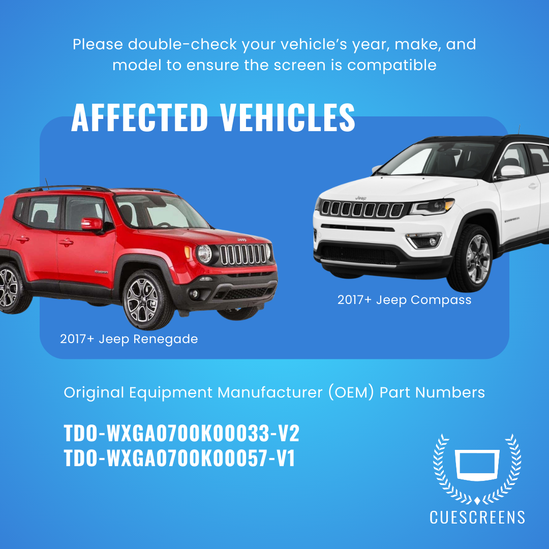 UConnect 4/4C 7" Screen Replacement – [UAM] for Jeep Compass & Renegade