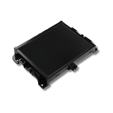 Black electronic touchscreen on a white background