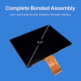 8.4-inch LCD and digitizer assembly on a blue background with text indicating it's easy installation.
