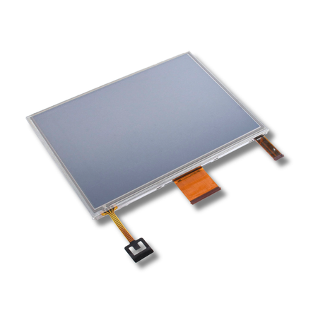A replacement LCD screen panel with attached flex cables, shown on a plain white background