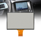 Car dashboard with a touchscreen display and a detached screen panel on a white background